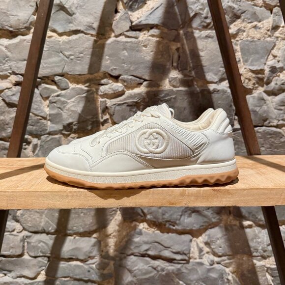 Gucci Ivory Leather MAC80 GG Embroidered Sneakers - Picture 7 of 13